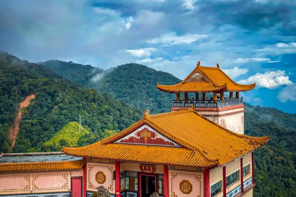 Chin Swee Caves Temple sky terrace panoramic view rainforest